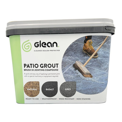 GLEAN Patio Grout - Brush In Jointing Compound - Grey - 15kg | DIY At B&Q