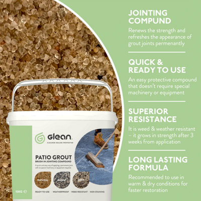 Glean Patio Grout - Grey - 15kg