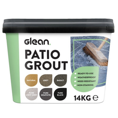 Glean Patio Grout Jointing Compound Weed Resistant Paving Joint - Pure Graphite - 14kg