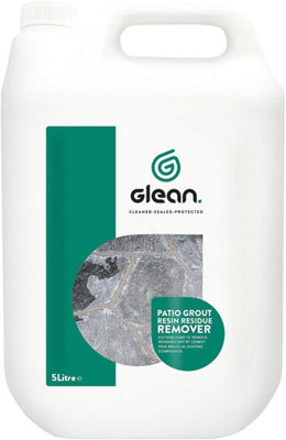 GLEAN Patio Grout Resin Residue Remover - Removes Acrylic, Epoxy and Silicone Residue From Brush-in Jointing Compounds - 5 Litre