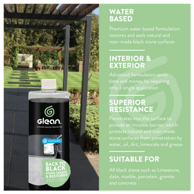 Glean Stone Sealer Colour Restorer - Black - 1 Litre
