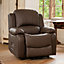 Glendale 92cm Wide Brown Bonded Leather Manually Operated Recliner Arm Chair