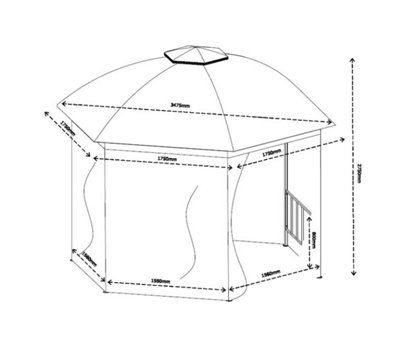 Glendale Big Hex Gazebo 3.5m x 3.5m
