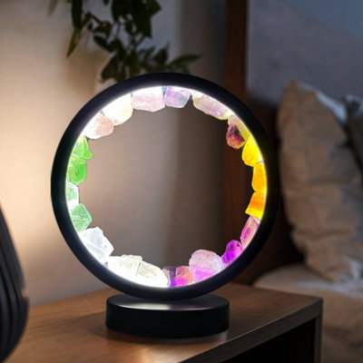 Gleneagles Circle Earth LED Natural Crystal Lamp Crystal Gemstone