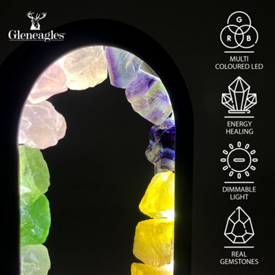 Gleneagles Oval Earth LED Natural Crystal Lamp - Mixed Minerals ...