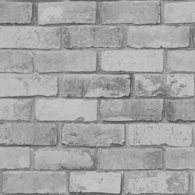 Glitter Brick Wallpaper Silver Debona 9804