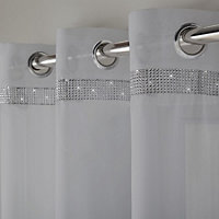Glitter Eyelet Single Curtains Panels