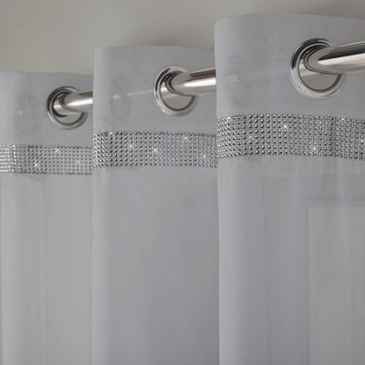 Glitter Eyelet Single Curtains Panels