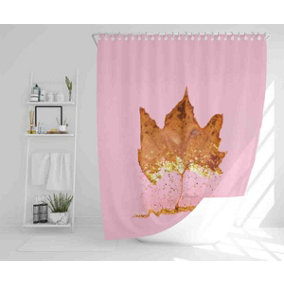 Glitter Leaf Shower Curtain / Default Title