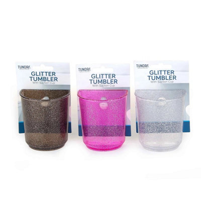 Glitter Suction Tumbler-toothbrush and tooth paste holder