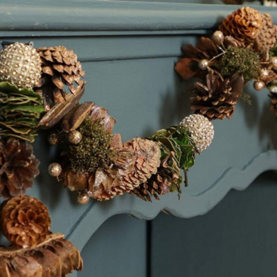 Glittering Woodland Xmas Table Decoration Christmas Garland 1.55m - 4