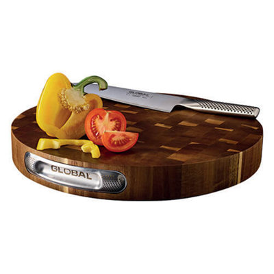 Global Acacia End Grain Round Cutting Board