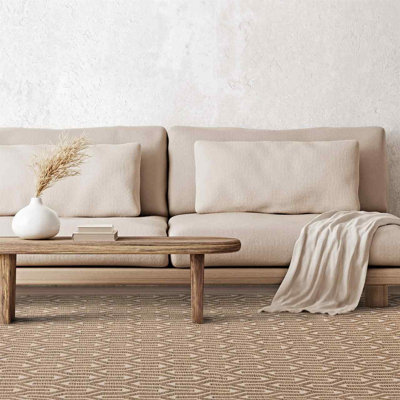 Global Cream Beige Lattice Cotton Jute Rug Rug 120x170cm for the