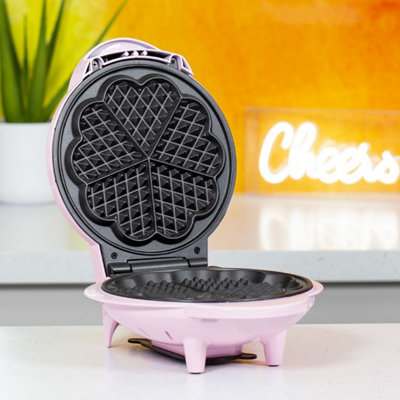 Global Gizmos 35570 Mini Heart Shaped Waffle Maker DIY at B&Q