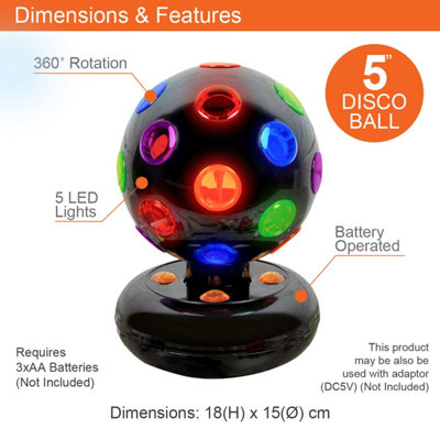 Global Gizmos 5 Black Rotating Disco Ball