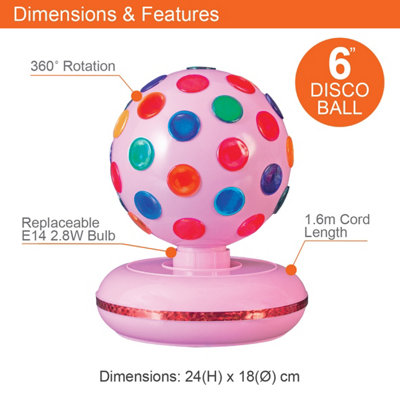 Global Gizmos 6" Pink Rotating Disco Ball