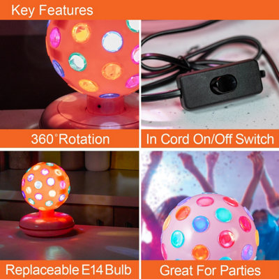 Global Gizmos 6 Pink Rotating Disco Ball