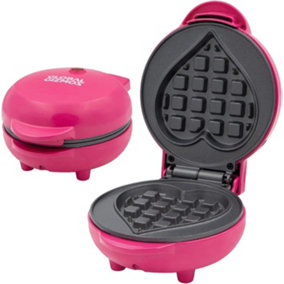 Global Gizmos Mini Heart-Shaped Waffle Maker - Pink