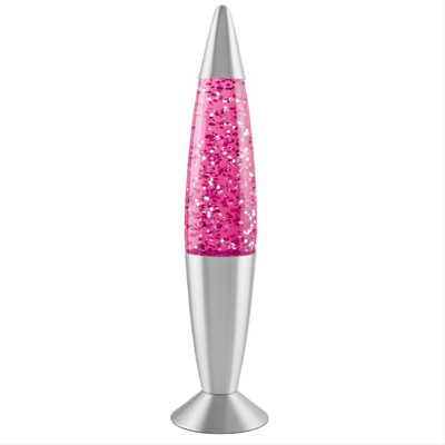 Global Gizmos Pink Glitter Retro Lava Lamp