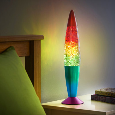 Rainbow glitter lava deals lamp