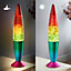 Global Gizmos Rainbow Glitter Retro Lava Lamp
