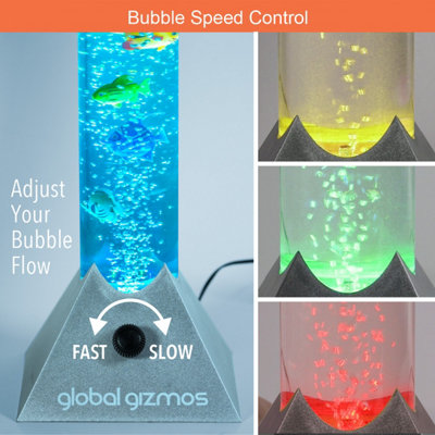 Global Gizmos Standing Fish Bubble Lamp - Black Base