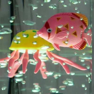 Global Gizmos Standing Fish Bubble Lamp Rose Gold Base