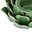 Globe Artichoke Tea Light Holder - Ceramic - L11 x W11 x H7 cm - Green