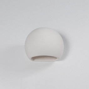 Globe Ceramic White 1 Light Classic Wall Light