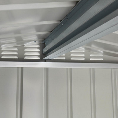 Globel 6 x 3 Apex Metal Storage Shed Sliding Doors - Grey