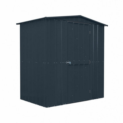 Globel 6x4ft Apex Hinged Single Door Garden Shed - Anthracite Grey