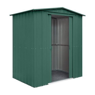 Globel 6x4ft Apex Metal Garden Shed - Green | DIY at B&Q