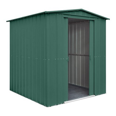 Globel 6x8ft Apex Metal Garden Shed - Green | DIY At B&Q