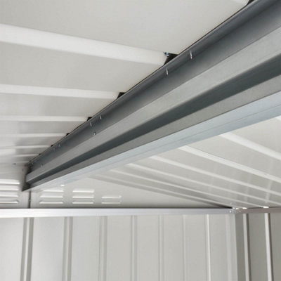 ロベカル　サイズ3 バーンズ Globel 8 x 3 Apex Metal Storage Shed Sliding Doors - Grey