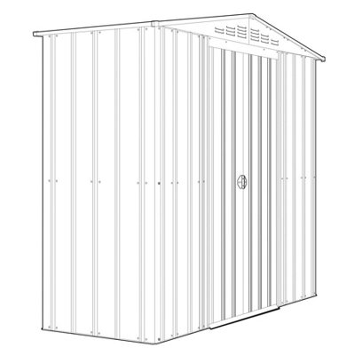 Globel 8 x 3 Apex Metal Storage Shed Sliding Doors - Grey