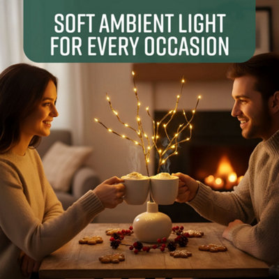White Birch Branch LED Light – Battery-operated Festive Twig For Wedding & Party Decor - Canada
