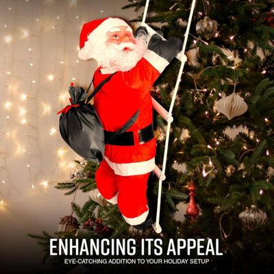 GloBrite Hanging Santa Climbing Rope Ladder - 60 cm - Large Outdoor ...