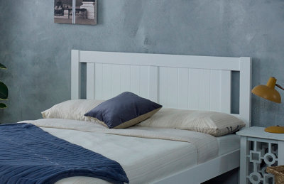Glory Bed, White Wooden Slatted Frame - 3FT Single