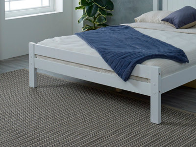 Glory Bed, White Wooden Slatted Frame - 3FT Single