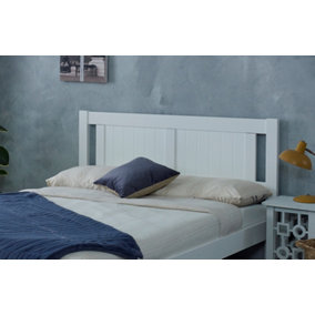 Glory Bed - Wooden Slatted Bed Frame  5'0 King - White