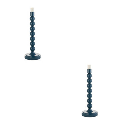 Gloss Marlin Blue Table Lamp Base - Stylish 2 Pack with E14 LED Compatibility