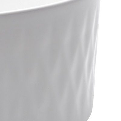 Gloss White Ceramic Round Countertop Bathroom Wash Basin Sink - 7