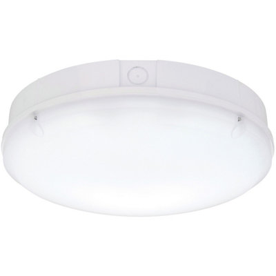 Gloss White IP65 Bulkhead Light - 18W CCT SMD LED Module - 300mm Diameter