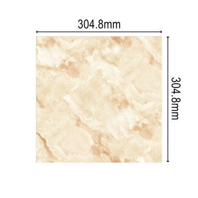 Gloss White Rose 3.34m² Floor Tiles Self Adhesive Marble Effect PVC Flooring - 3