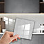 Glossy Marble Tile Stickers Thick Backsplash 12pcs 15cm(6") -Light Grey