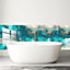 Glossy Marble Tile Stickers Thick Backsplash 12pcs 15cm(6") -Mediterranean Ocean Blue