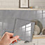 Glossy Marble Tile Stickers Thick Backsplash 24pcs 15cm(6") -Cloudy Grey