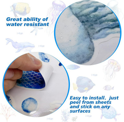 Glow Dark Ocean Fish Wall Stickers, Sea Wall Stickers Vinyl Sea Life ...