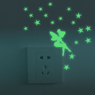 Glow in the Dark Walplus Sprinkle Fairy Stars Glowing Vinyl Wall Sticker Decor Glow in Dark Stickers Stock Clearance