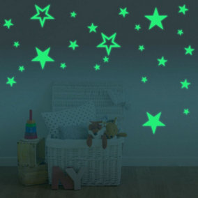 Glow in the Dark Walplus Wall Sticker Glowing Stars Decals Art DIY Nursery Room Glow in Dark Stickers Stock Clearance